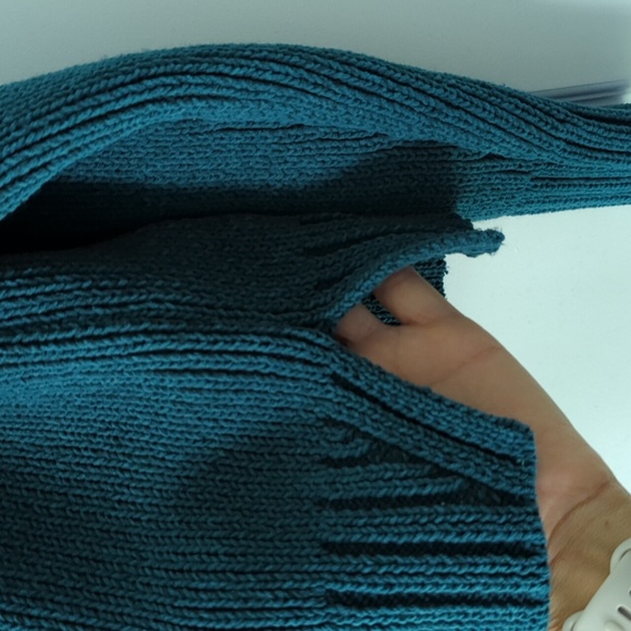 Abercrombie & Fitch Women's Deep Teal Chenille Cardigan - Small - Picture 5 of 11